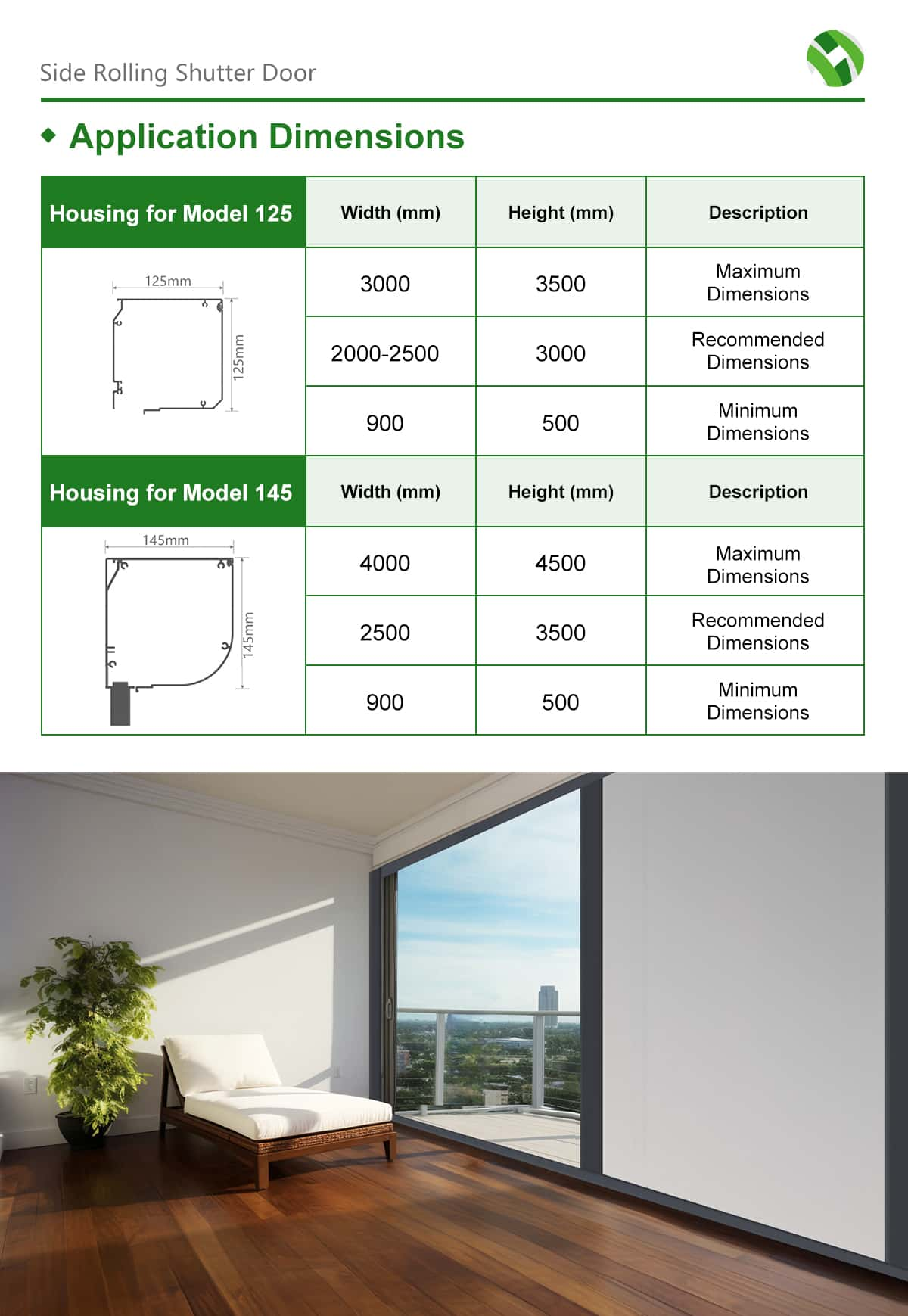 Electric Door with Aluminum Frame and Sunlight Fabric